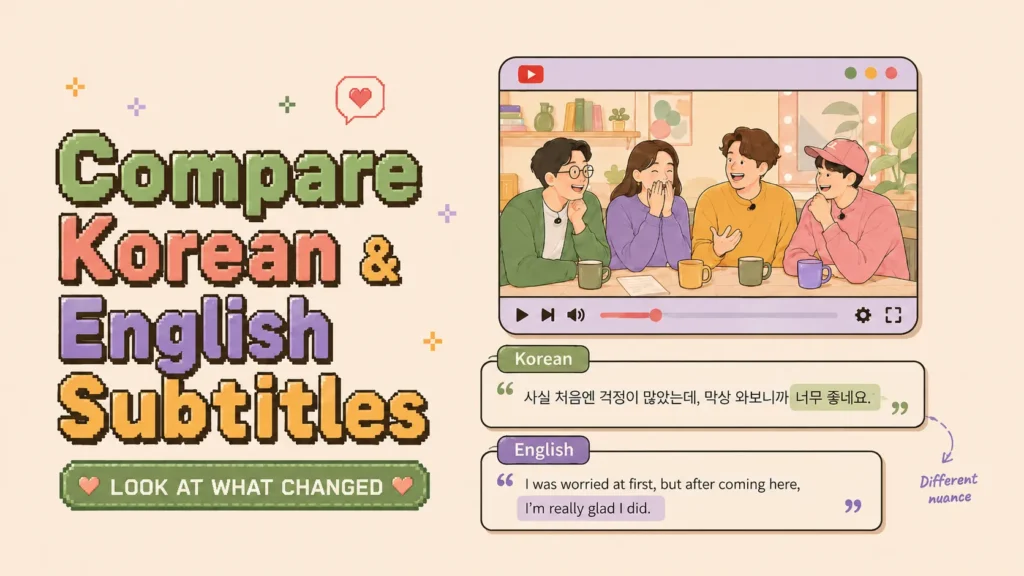 For Intermediate Learners: Compare Korean and English Subtitles