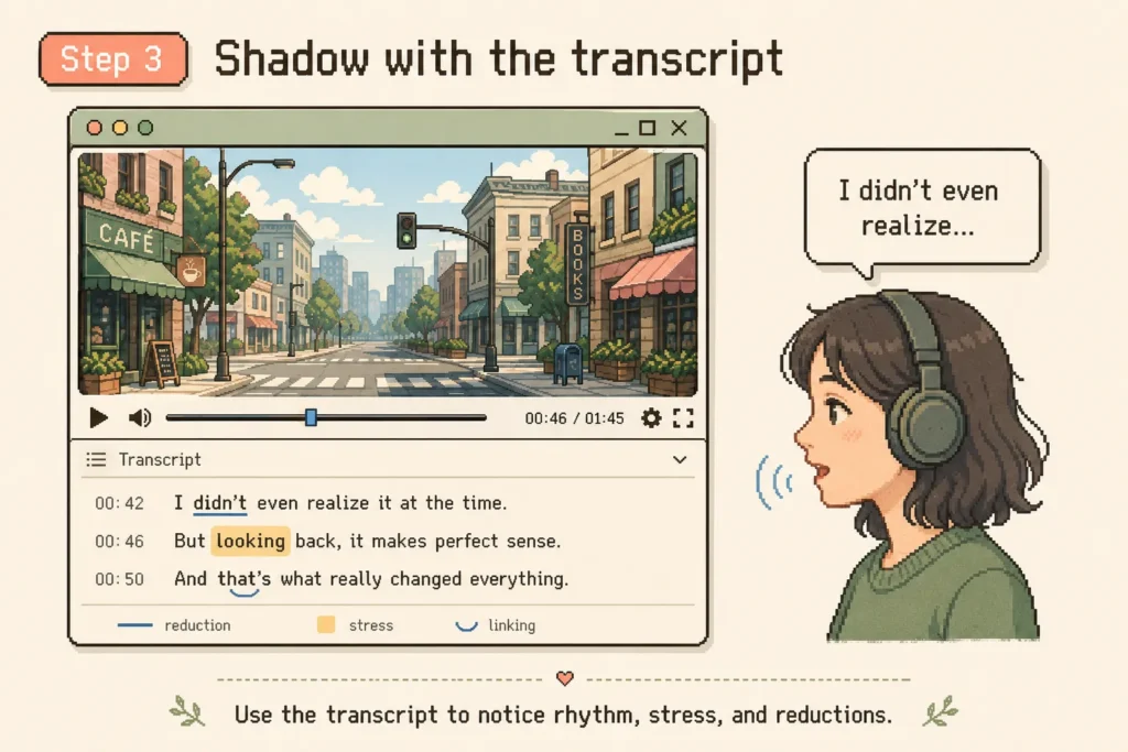 Step 3. Shadow With the Transcript