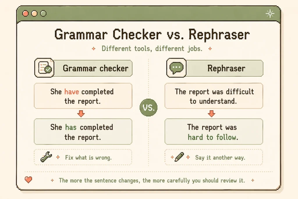 Grammar Checker vs. Rephraser: Which One Do You Need?