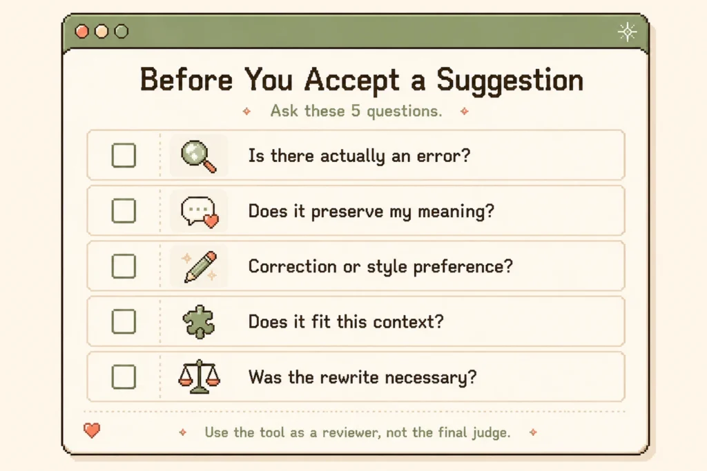 Should You Accept Every AI Grammar Suggestion?
