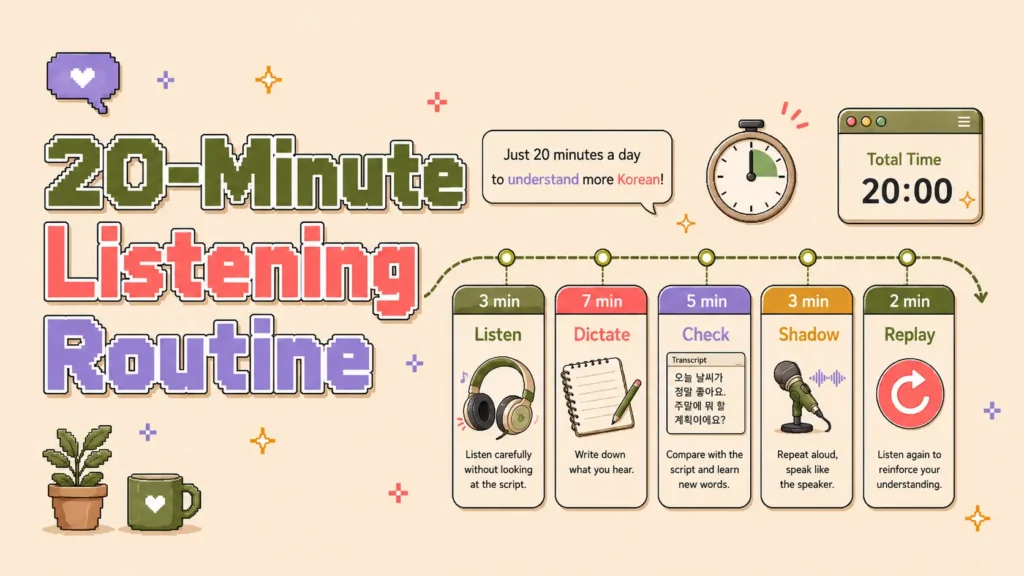 A Simple 20-Minute Korean Listening Routine