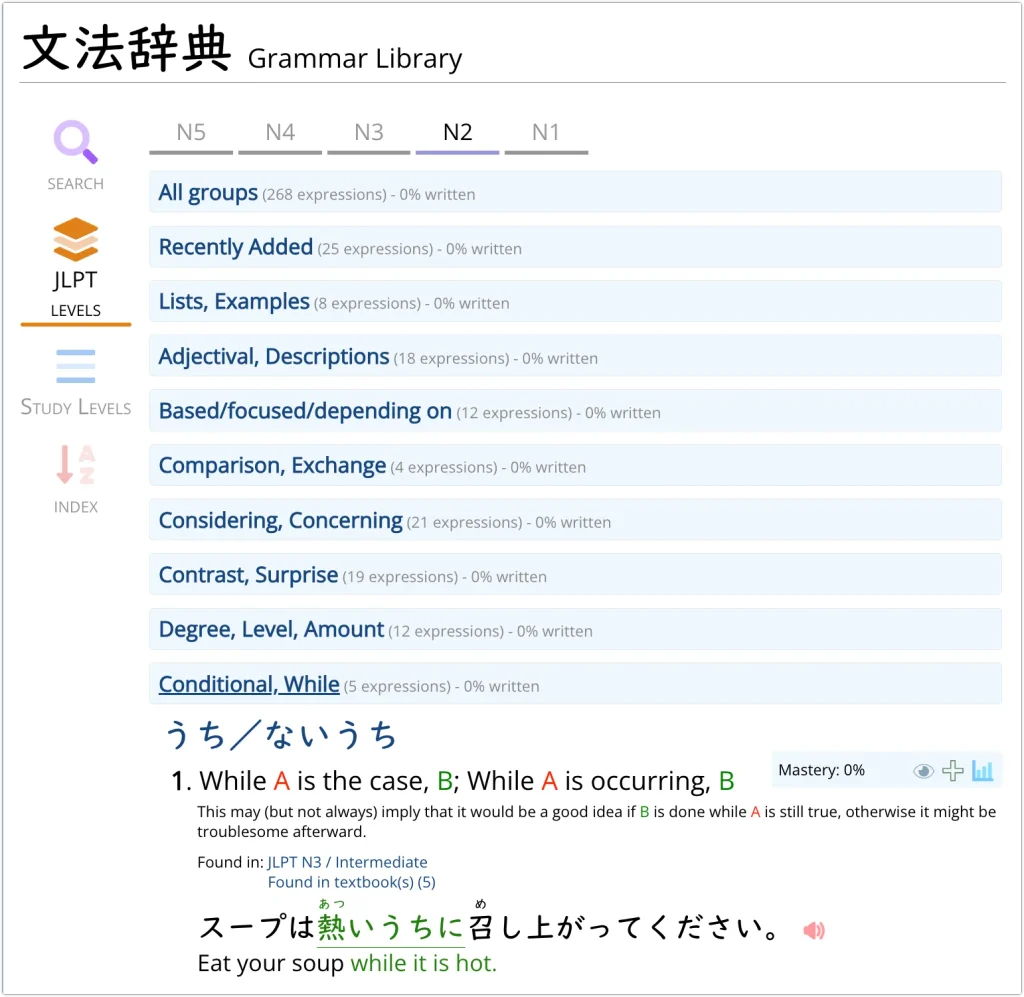 Renshuu Grammar Library: What Makes It Stand Out
